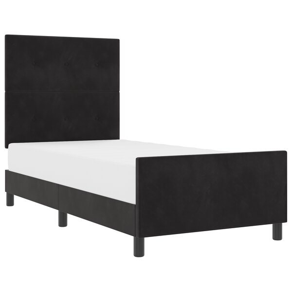 vidaXL Cadre de Lit Noir 100x200 cm Velours