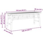 vidaXL Banc Marron 110 x 38 x 45 cm Bambou