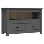 vidaXL Meuble TV Gris 79x35x52 cm Bois de pin massif