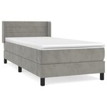 vidaXL Sommier à lattes de lit et matelas Gris clair 80x200 cm Velours
