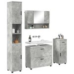 vidaXL Ensemble de mobilier de salle de bain 4 Pièces Gris béton