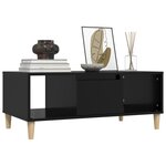 vidaXL Table basse Noir 90x50x36 5 cm Bois d'ingénierie