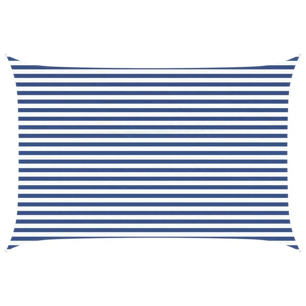 vidaXL Voile d'ombre Bleu et Blanc 3 x 4 5 m 100   polyester Oxford