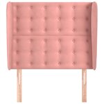 vidaXL Tête de lit avec oreilles Rose 103x23x118/128 cm Velours