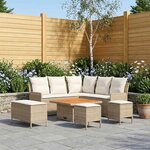 vidaXL Ensembles de meubles 7 Pièces Beige et crème Rotin PE