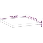vidaXL Dessus de table carré 70x70x4 cm bois massif d'acacia