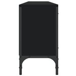 vidaXL Meuble TV avec tiroir noir 200x25x44 cm bois d'ingénierie