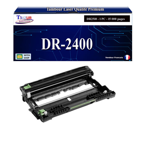 T3AZUR - Kit Tambour compatible avec Brother DR2400 pour Brother HL-L2375DW  HL-L2350DW  DCP-L2530DW  DCP-L2550DN  MFC-L2710DW  HL-L2310D  MFC-L2730DW  L2750DW