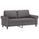 vidaXL Ensemble de canapés 2 Pièces avec coussins gris similicuir