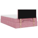 vidaXL Lit ottoman avec matelas rose 120x190 cm velours