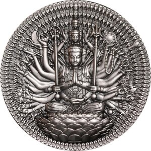 Monnaie GUAN YIN BODHISATTVA 2 Oz Argent 2000 Francs Gabon 2025 (PRÉCOMMANDE)