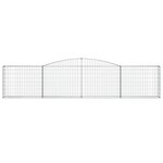 vidaXL Paniers à gabions arqués 4 Pièces 400x30x80/100 cm Fer galvanisé