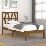 vidaXL Cadre de lit Marron miel Bois de pin massif 100x200 cm