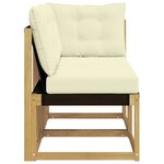 vidaXL Canapé d’extérieur milieu et coin avec coussin 2 Pièce Blanc