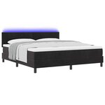 vidaXL Lit à ressort LED avec matelas Noir 180 x 200 cm Velours