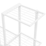 vidaXL Support pour plantes sur roues 94 5x25x92 5 cm Blanc Métal