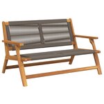 vidaXL Banc de jardin Gris 76x122x73 cm en bois massif d'acacia