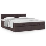 VidaXL Cadre de lit ottoman avec matelas marron foncé 180x200 cm tissu