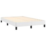 vidaXL Sommier à lattes de lit matelas LED blanc 120x190 cm similicuir