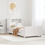 vidaXL Cadre de lit sans matelas blanc 100x200 cm bois de pin massif