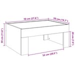vidaXL Table basse avec LED infini chêne fumé 70x50x30 cm