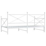 vidaXL Lit de jour avec lit gigogne sans matelas blanc 100x200cm acier
