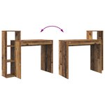 vidaXL Bureau Informatique Bois vieilli Bois d'ingénierie Moyen