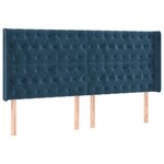 vidaXL Tête de lit à LED Bleu foncé 183x16x118/128 cm Velours