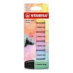Stabilo Boss Mini Pastel Pack de 6 Marqueurs Fluorescents - Traits compris entre 2 et 5 mm - Encre à base d'eau - Anti-séchage - Vert  Rose  Bleu  Violet  Orange et Jaune
