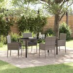 vidaXL Ensemble de salle à manger pour jardin 5 Pièces Gris Poly rotin