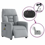 vidaXL Fauteuil de massage inclinable électrique gris clair tissu