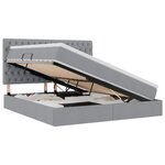 vidaXL Lit avec rangement et LED Gris clair 160 x 200 cm Polyester