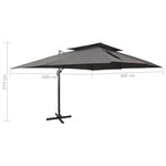 vidaXL Parasol cantilever avec double toit anthracite 400x300 cm