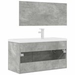 vidaXL Ensemble de meubles de salle de bain 3 Pièces gris béton