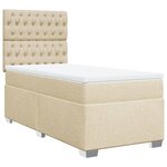 vidaXL Sommier à lattes de lit avec matelas Crème 80x200 cm Tissu