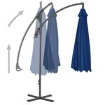 vidaXL Parasol déporté avec mât en acier 250x250 cm Azuré