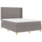 vidaXL Lit à ressorts avec matelas Taupe 140 x 190 cm tissu