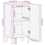 vidaXL Armoire latérale 40x33x75 cm bois massif de manguier