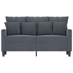 vidaXL Canapé à 2 places Gris foncé 120 cm Velours