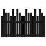 vidaXL Tête de lit murale Noir 127 5x3x80 cm Bois massif de pin