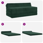vidaXL Canapé-lit pliable Vert foncé 120 x 60 x 49 cm Tissu