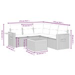 vidaXL Salon de jardin 6 Pièces avec coussins gris résine tressée