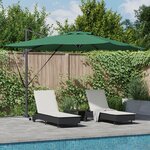 vidaXL Parasol cantilever Roma avec LEDs - Vert  286 x 285 x 270 cm Aluminium