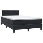 vidaXL Sommier à lattes de lit avec matelas noir 120x210 cm velours