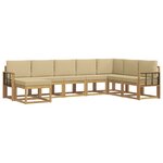 vidaXL Ensemble de canapés d'extérieur 8 Pièces Blanc et Beige