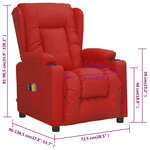 vidaXL Fauteuil de massage électrique Rouge bordeaux Similicuir