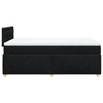 vidaXL Sommier à lattes de lit avec matelas Noir 120x200 cm Tissu