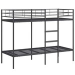 VidaXL Lit superposé sans matelas noir 80x200 cm acier