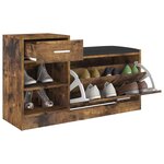 vidaXL Banc à chaussures Chêne fumé 94 5x31x57 cm Bois d'ingénierie