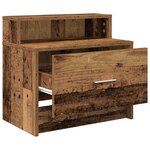 vidaXL Table de chevet avec tiroir vieux bois 51x31x47 cm